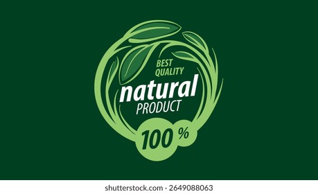 Vector logo of a natural product, hand-drawn in an artistic style
