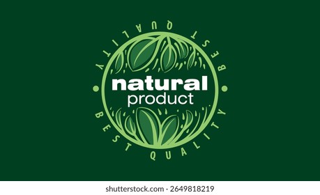 Vector logo of a natural product, hand-drawn in an artistic style