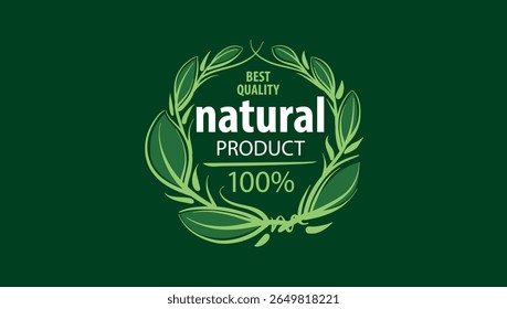 Vector logo of a natural product, hand-drawn in an artistic style