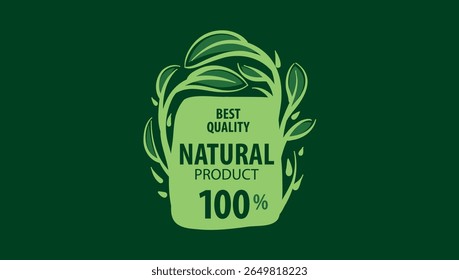 Vector logo of a natural product, hand-drawn in an artistic style