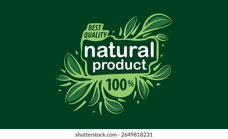 Vector logo of a natural product, hand-drawn in an artistic style
