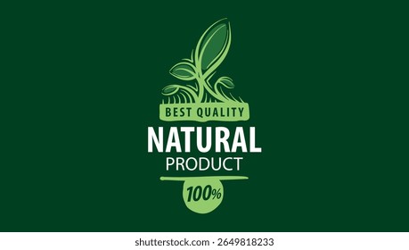 Vector logo of a natural product, hand-drawn in an artistic style