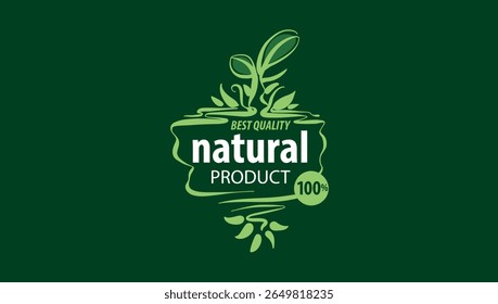 Vector logo of a natural product, hand-drawn in an artistic style