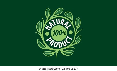 Vector logo of a natural product, hand-drawn in an artistic style