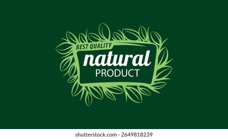 Vector logo of a natural product, hand-drawn in an artistic style