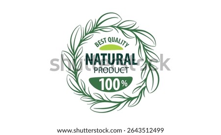 Vector logo of a natural product, hand-drawn in an artistic style