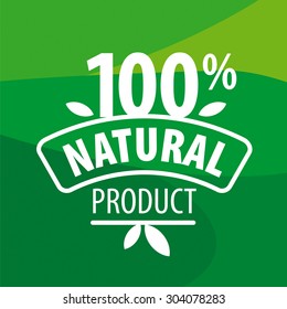 vector logo for natural products on a green background