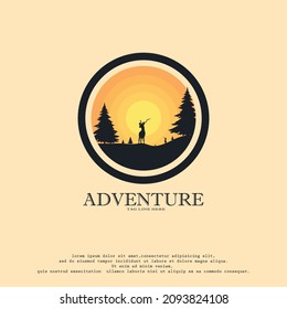 Vector logo nature ilustration logo simple good for outdoor