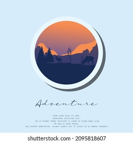 Vector logo nature ilustration logo simple good for outdoor