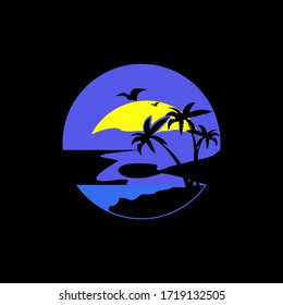 vector logo nature palm symbol paradise