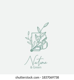 Vector logo of nature. Simple logotype of winter garden, round lake.