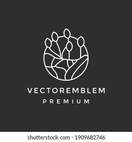 Logo vector de la naturaleza. Logotipo simple en fondo negro