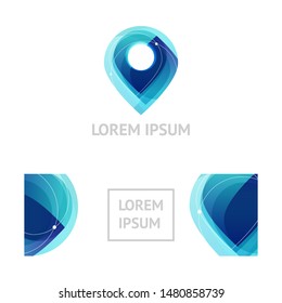 vector logo navigation icon, liquid shapes
