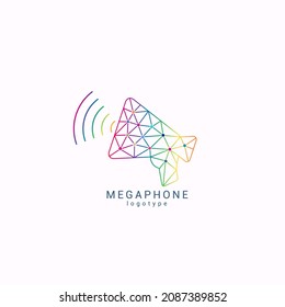 vector Logo network megaphone type logo idea. Repost, announcement, social media connection concept.