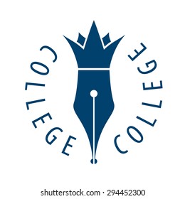 vector logo nib and crown for college