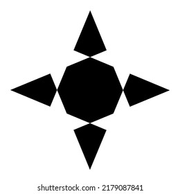 Vector Logo. Ninja Tool Illustration Icon In Ancient Times. in white color isolation