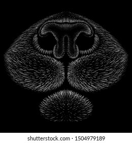 The Vector logo nose for T-shirt design or outwear.  Hunting style nose background.