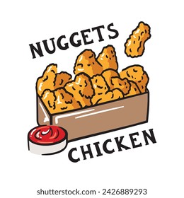 Vector logo of nuggets, American fast food