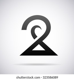 Vector logo for number 2. Design template