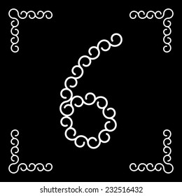 Vector logo with number six in modern design