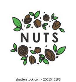Logotipo vectorial del almacén de frutos secos y nueces