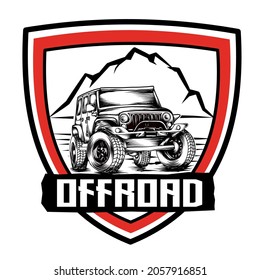 Vector logo Offroad car suv template for labels, emblems, logo, badges,  merchandise, printing and banner