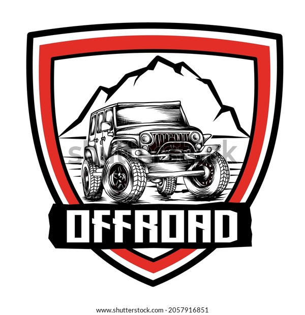 Vector logo Offroad car\
suv template for labels, emblems, logo, badges,  merchandise,\
printing and banner