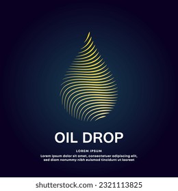 Vector logo Oil drop color silhouette on a dark background. Oil drop or honey vector design - EPS 10