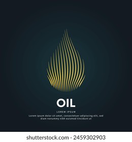 Vector logo Oil drop color silhouette on a dark background. creative Oil drop or honey vector design - EPS 10