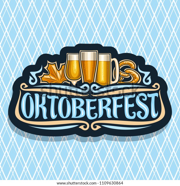 Vector Logo Oktoberfest Dark Sign Maple Stock Image Download Now