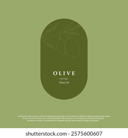 Vector logo of olive branch with leaves. Modern hand drawn vector olive oil icons. Branding concept for olive oil company, organic, eco-friendly oil products, wellness, beauty, culinary services