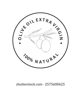 Vector logo of olive branch with leaves. Modern hand drawn vector olive oil icons. Branding concept for olive oil company, organic, eco-friendly oil products, wellness, beauty, culinary services