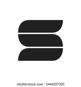 vector logo on the letter S in black and white