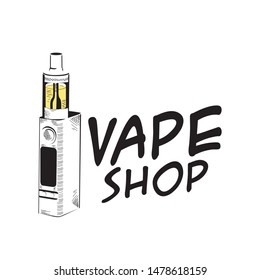 Vector logo on the subject of vaping, electronic cigarette