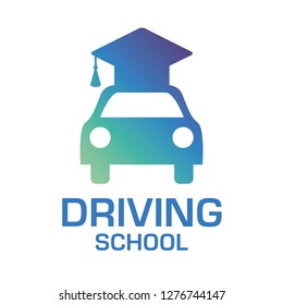 vector logo on the theme of driving school, car