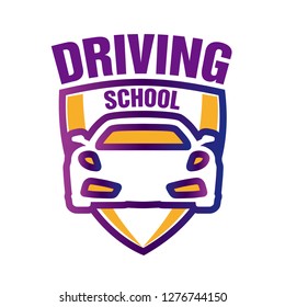 vector logo on the theme of driving school, car