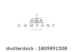 Vector logo on which an abstract image of the scales of justice and an open book.