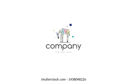 Vector logo on which is an abstract image of a funny old zebra.