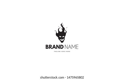 Vector logo on which an abstract image of the head of Satan.