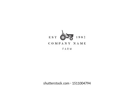 Vector logo on which an abstract image of a tractor.