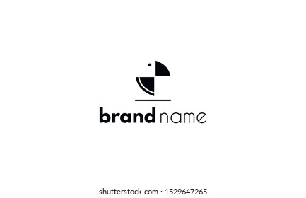 Vector logo on which an abstract image of a cockatoo parrot.