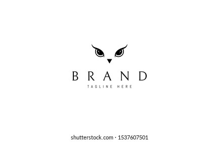 Vector logo on which an abstract image of an owl eye.