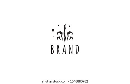 Vector logo on which the abstract image of the fountain.