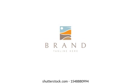 Vector logo on which an abstract image of the desert.