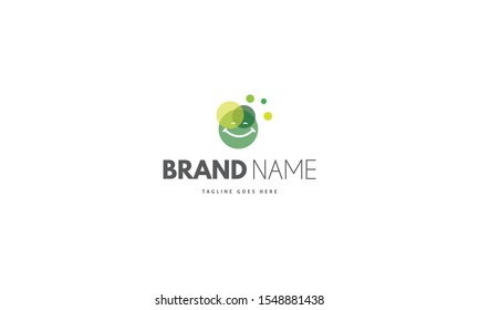 Vector logo on which an abstract image of a smile.
