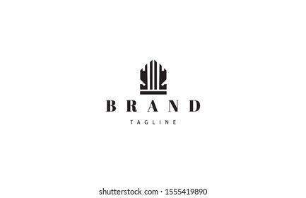 Vector logo on which an abstract image of the temple.