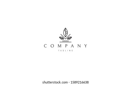 Vector logo on which abstract elegant image of three leaves.
