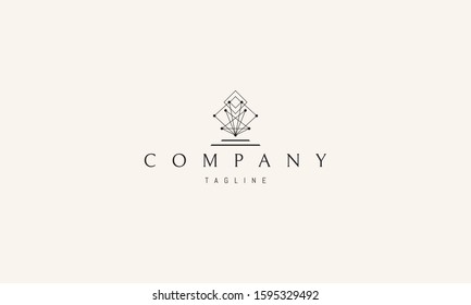 Vector logo on which an abstract image of an alchemical sign.