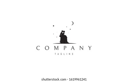 Vector logo on which the abstract image of the newlyweds.