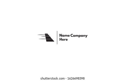 Vector logo on which the abstract image of the tail of the plane.